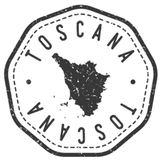 Tuscany, Italy Map Stamp Retro Sticker