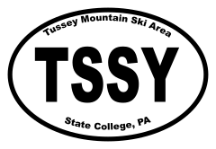 Tussey Mountain Ski Area Oval Sticker