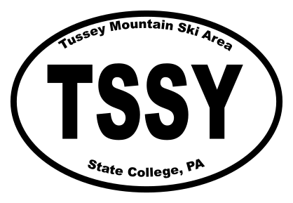 Tussey Mountain Ski Area Oval Sticker