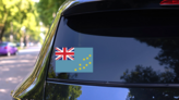 Tuvalu Country Flag Sticker on a Rear Car Window (New) example