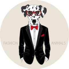 Tuxedo Dalmatian Dress Sticker