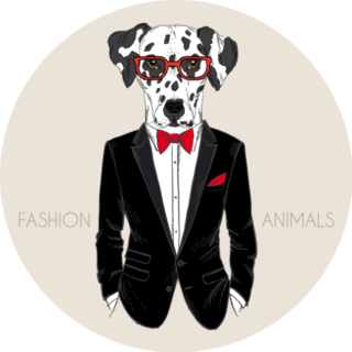 Tuxedo Dalmatian Dress Sticker