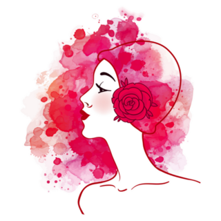 Twenties Flapper Girl Pink Retro Sticker