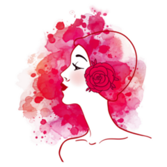 Twenties Flapper Girl Pink Retro Sticker