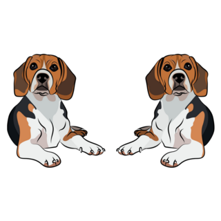 Twin Beagles Sticker
