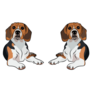 Twin Beagles Sticker