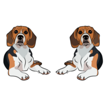 Twin Beagles Sticker