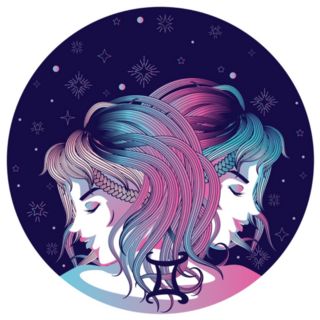 Twin Girls As Gemini Zodiac Sign Sticker
