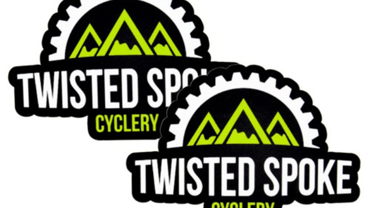 Twisted Spoke Cyclery Custom Die Cut Stickers