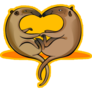 Two Anteaters In Love On Yellow Sticker