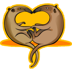 Two Anteaters In Love On Yellow Sticker