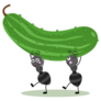 Two Ants Carrying A Fresh Green Cucumber Sticker