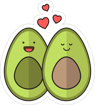 Two Avocados In Love Sticker