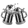 Two Beer Stein German Oktoberfest Pint Tankard Mugs Sticker