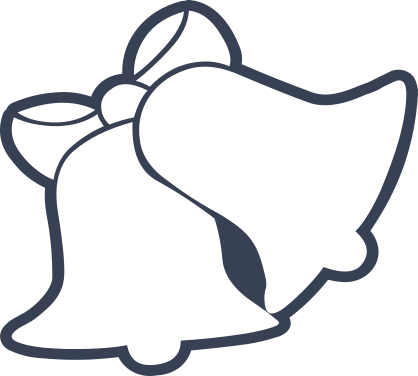 Two Bells With Bow Sticker