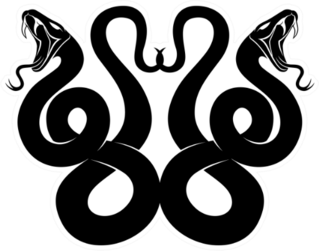 Two Black Snakes Sign Sticker
