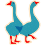 Two Blue Geese Sticker