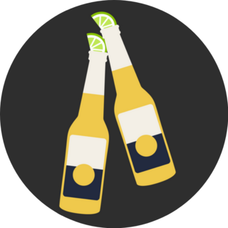 Two Bottles Of Beer Cheers With Lime Sticker