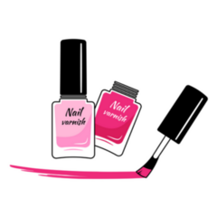 Two Bottles Of Pink Nail Polish Sticker