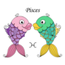 Two Bright Pisces Zodiac Sign Sticker