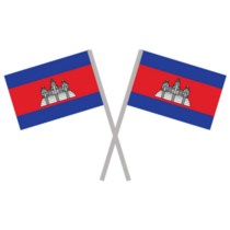 Two Cambodia Flags Sticker