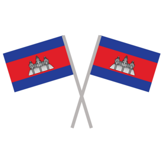 Two Cambodia Flags Sticker