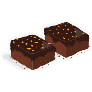 Two Chocolate Brownie Illustration Sticker