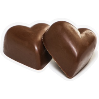 Two Chocolate Hearts Sticker