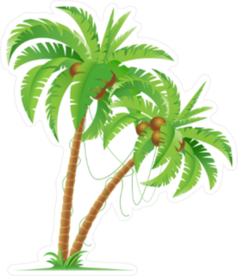 Two Coconut Palm Trees Sticker