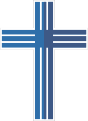 Two Color Striped Cross Sticker