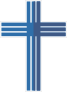 Two Color Striped Cross Sticker