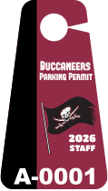 Two Color Triangle School Hang Tag Parking Permit