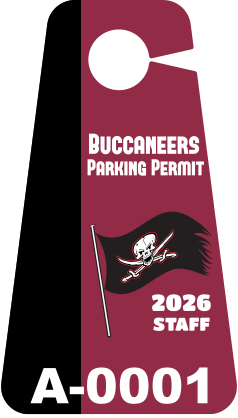 Two Color Triangle School Hang Tag Parking Permit