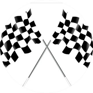 Two Crossed Checkered Flags Car Racing Sticker