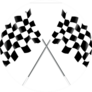 Two Crossed Checkered Flags Car Racing Sticker
