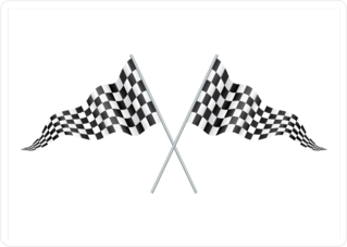 Two Crossed Racing Checkered Flags Sticker