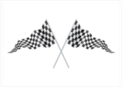Two Crossed Racing Checkered Flags Sticker