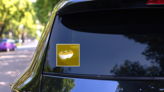 Two Cups Of A French Dish Called Cheese Souffle Sticker on a Rear Car Window (New) example