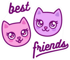 Two Cute Anime Kitties Sticker
