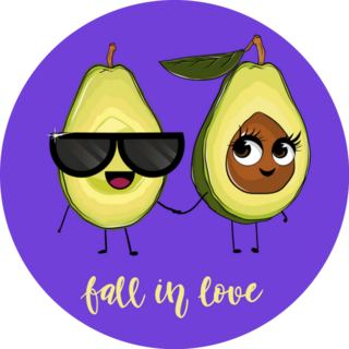 Two Cute Avocados Fall In Love Sticker 