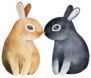 Two Cute Bunnies Kissing With Noses Sticker