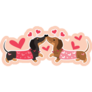 Two Dachshund Holding Heart Sticker