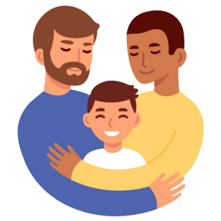 Two Dads And Son Fathers Day Sticker