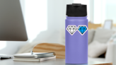 Two Diamonds Minimal Design Sticker on a Water Bottle (New) example