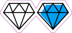 Two Diamonds Minimal Design Sticker