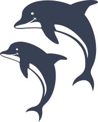 Two Dolphins One Baby Smiling Sticker