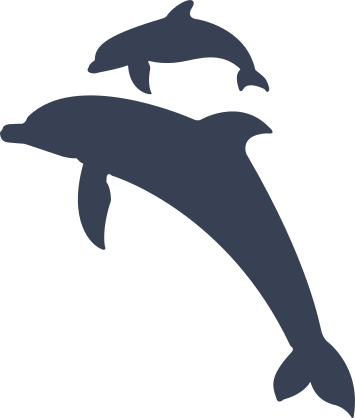 Two Dolphins One Baby Sticker