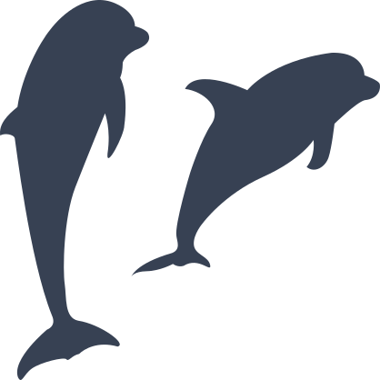 Two Dolphins Swimming Back Together Sticker