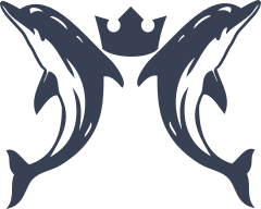 Two Dolphins With Crown Sticker