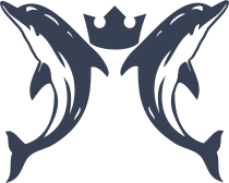 Two Dolphins With Crown Sticker